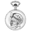 Gents 48mm Pewter Antique Rhodium Plated "Miner" Swiss Quartz Pocket Watch