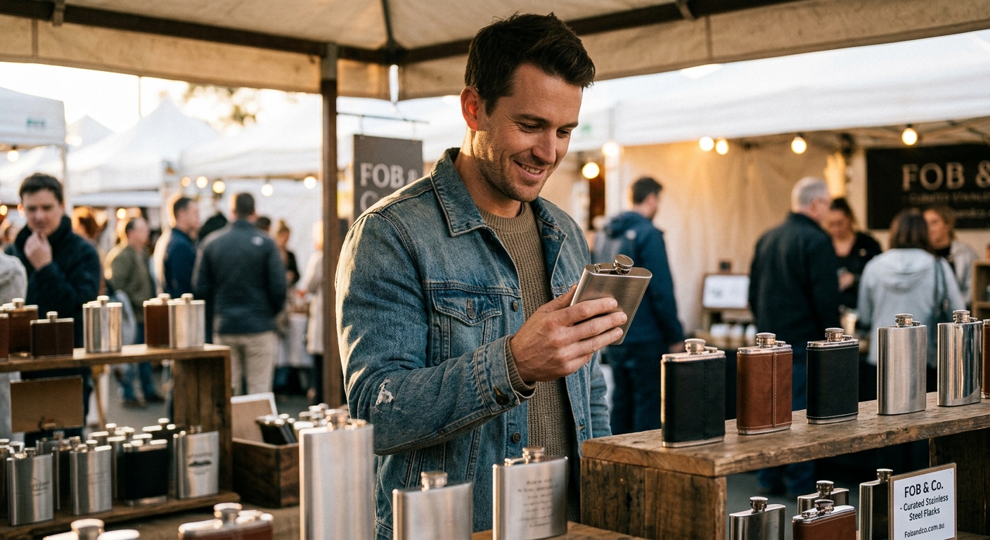 Mid-article supporting image: person interacting with or selecting Stainless Steel Hip Flasks:, warm authentic moment —