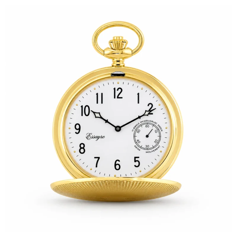 Gents 42mm 18ct Solid Gold Skeleton Mechanical “Wesley” Pocket Watch – image 2 Gents 42mm 18ct Solid Gold Skeleton Mechanical "Wesley" Pocket Watch