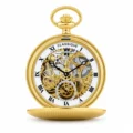 Gents 42mm Sterling Silver Hand Engraved Skeleton Mechanical "Titan" Pocket Watch