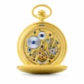 Gents 42mm Sterling Silver Hand Engraved Skeleton Mechanical "Titan" Pocket Watch