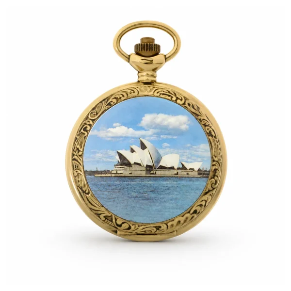 Gents 48mm Pewter Antique Gold Plated "Opera" Swiss Quartz Pocket Watch - image 1 Gents 48mm Pewter Antique Gold Plated "Opera" Swiss Quartz Pocket Watch