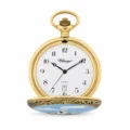 Gents 48mm Pewter Antique Gold Plated "Opera" Swiss Quartz Pocket Watch