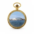 Gents 48mm Pewter Antique Gold Plated "Opera" Swiss Quartz Pocket Watch