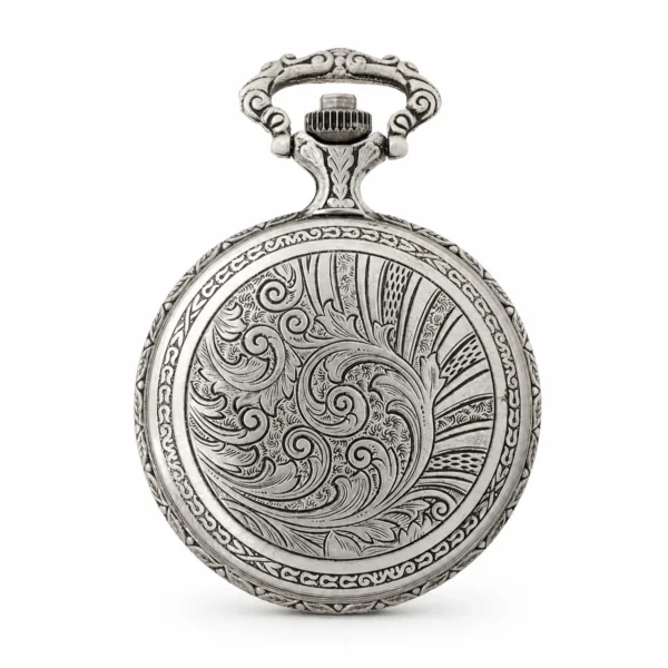 Gents 48mm Pewter Antique Rhodium Plated "Hemingway" Swiss Quartz Pocket Watch - image 3 Gents 48mm Pewter Antique Rhodium Plated "Hemingway" Swiss Quartz Pocket Watch