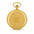 Gents 18ct Solid Gold Engraved Dual Time "Grandeur" Swiss Quartz Pocket Watch