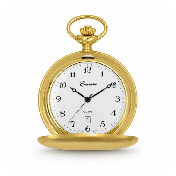 Gents 46mm Gold Plated "Emerson" Swiss Quartz Pocket Watch - image 2 Gents 46mm Gold Plated "Emerson" Swiss Quartz Pocket Watch