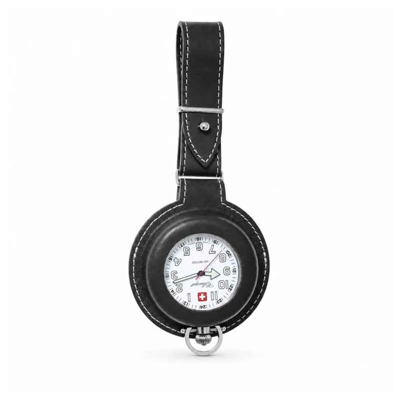 Gents Open Face Stainless Steel "Denver" Swiss Quartz Pocket Watch