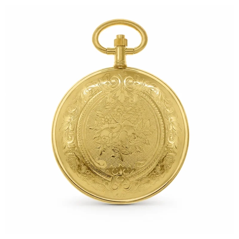 Gents 40mm Gold Plated "Clover" Swiss Quartz Pocket Watch